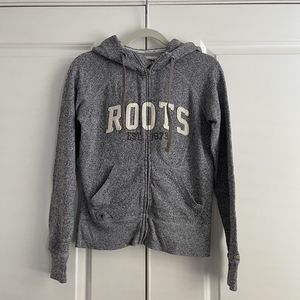 Roots Athletics Canada Sweatshirt Jacket Hoodie Salt & Pepper Cooper Beaver Sz S